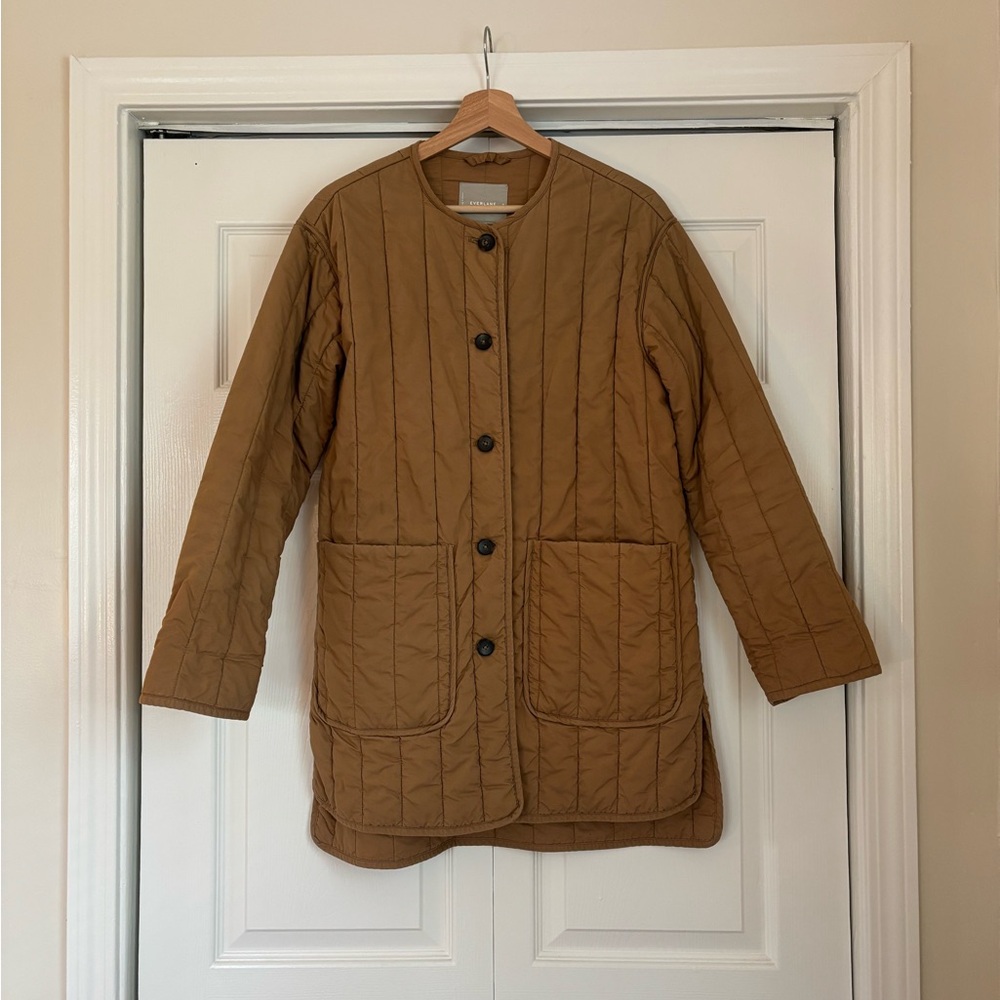 Everlane Cotton Quilted Jacket Medium Tan